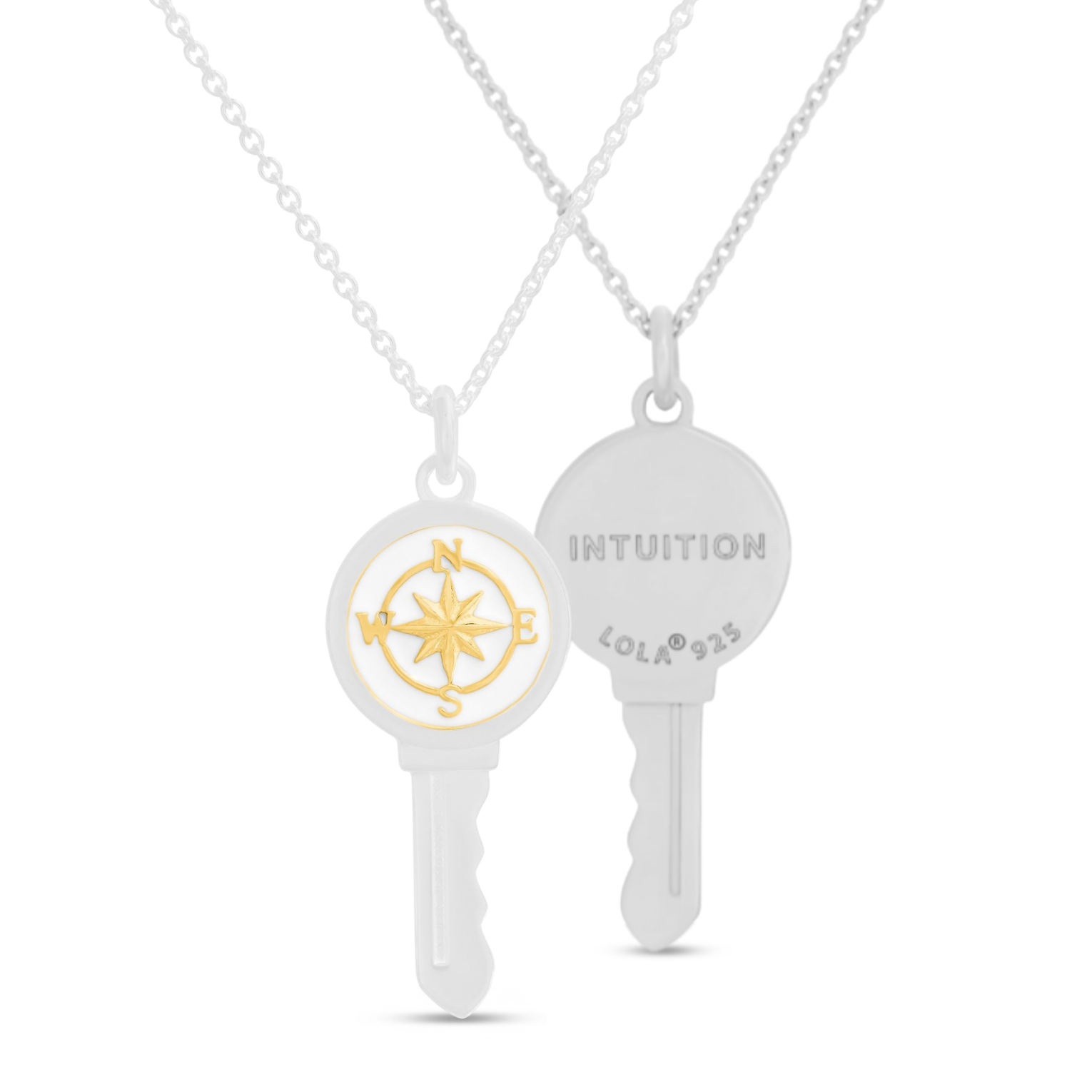 Love Key Necklace Compass Rose - 1
