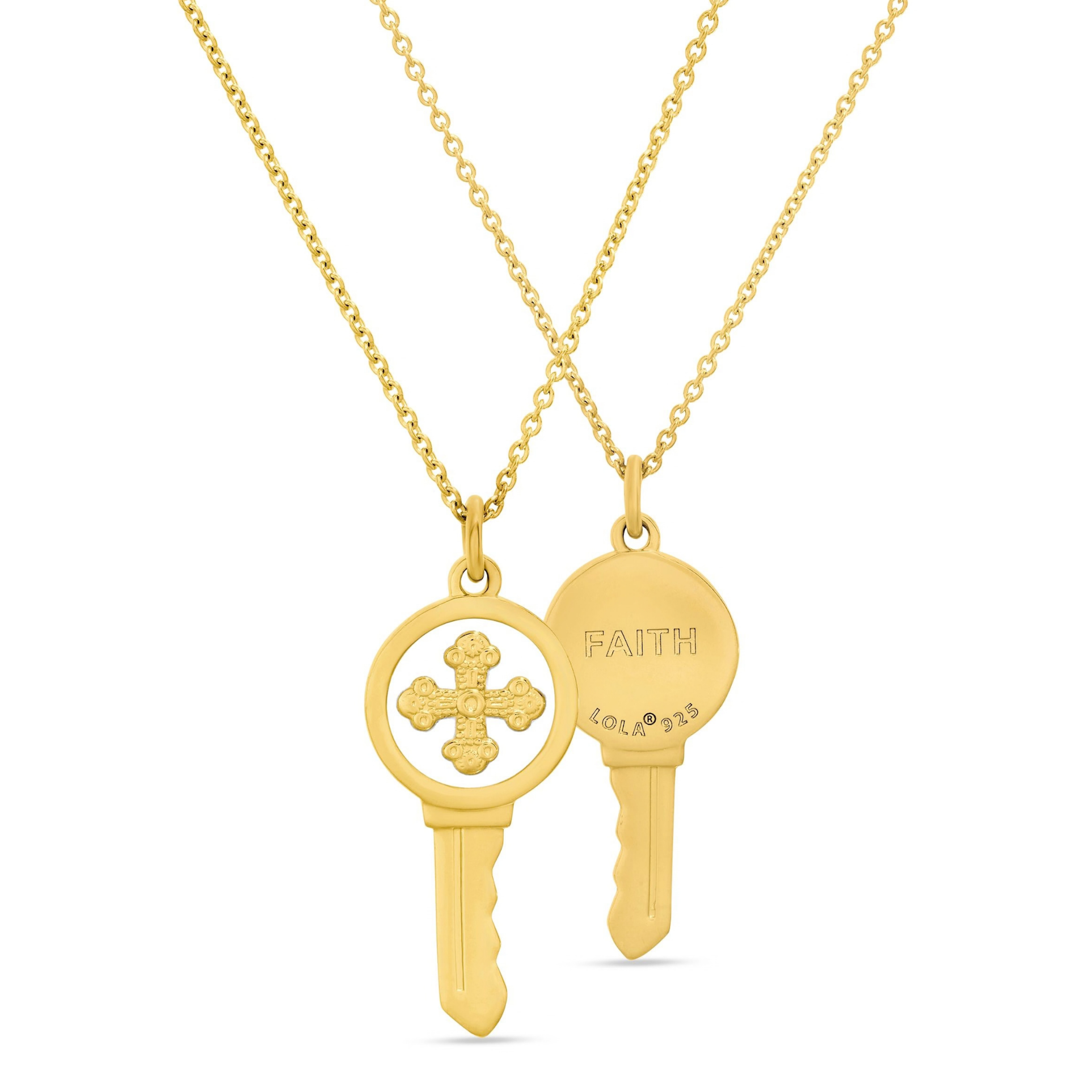 Love Key Necklace Cross - 3