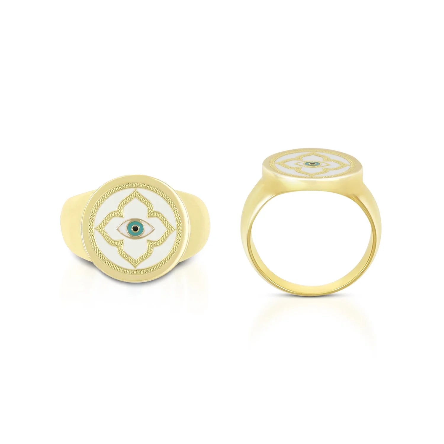 Evil Eye Signet Ring - 4