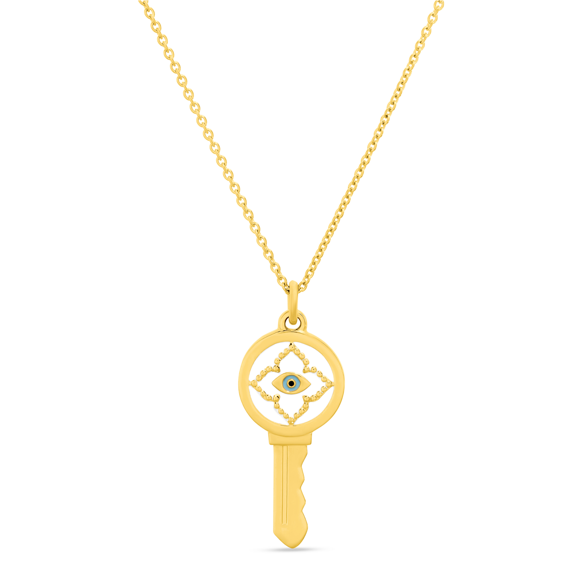 Love Key Necklace Evil Eye - 2