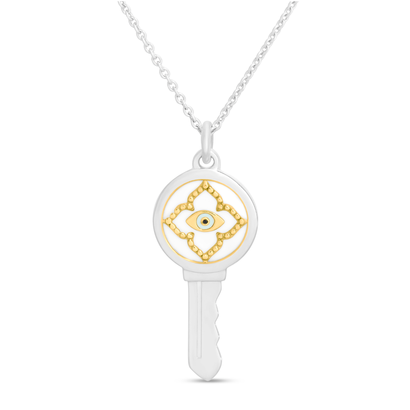Love Key Necklace Evil Eye - 6