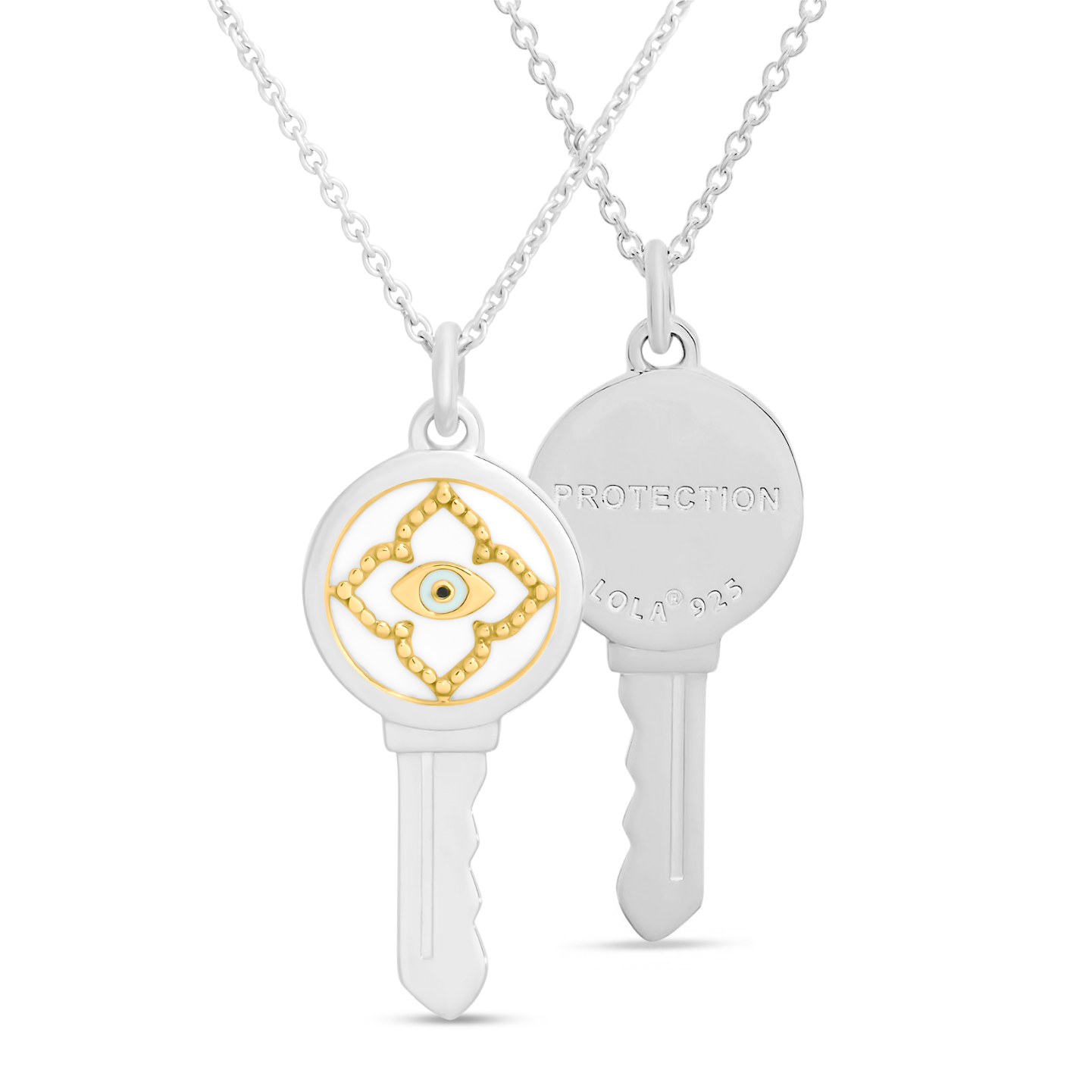 Love Key Necklace Evil Eye - 5
