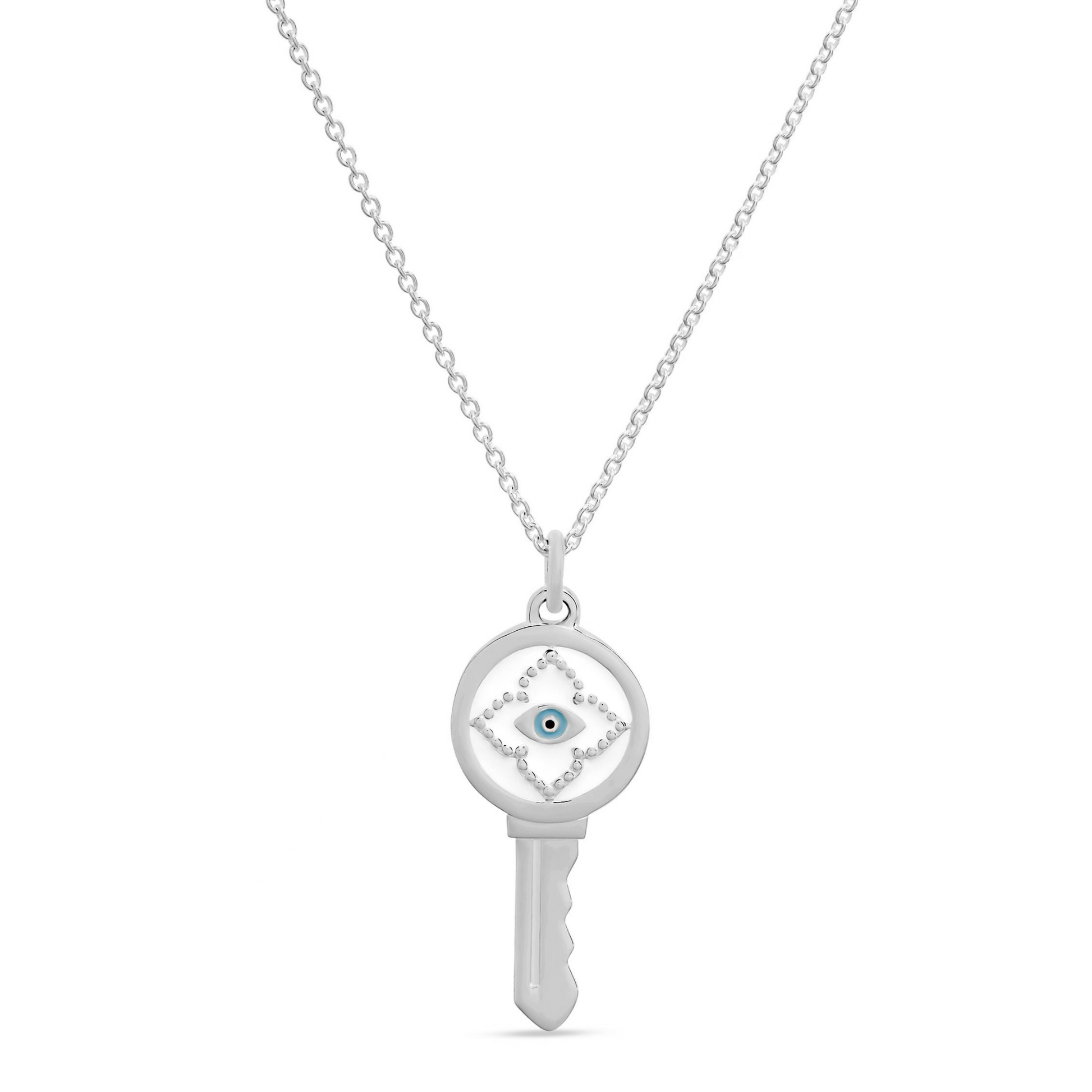 Love Key Necklace Evil Eye - 4