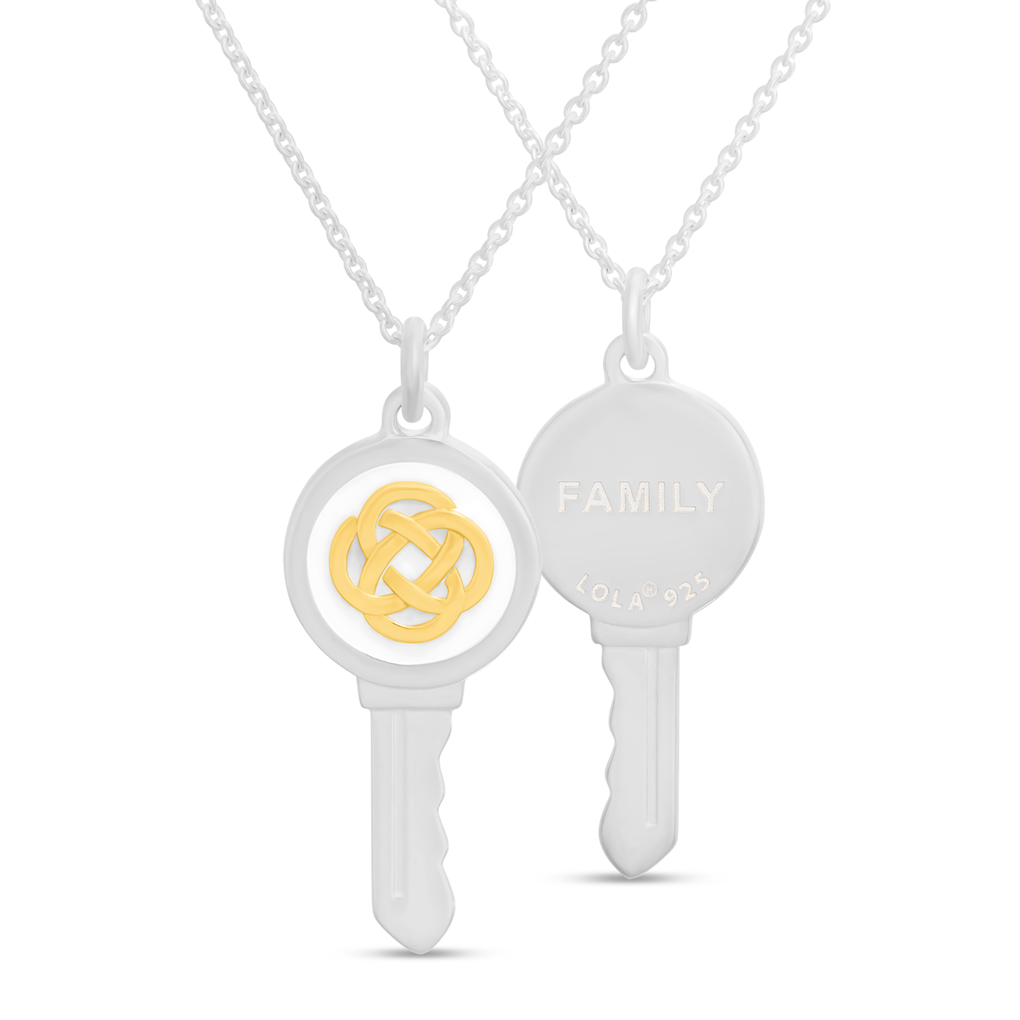 Love Key Necklace Family Knot - 1