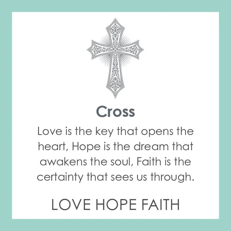 Decorative cross with inspirational quote on a light blue background - 3