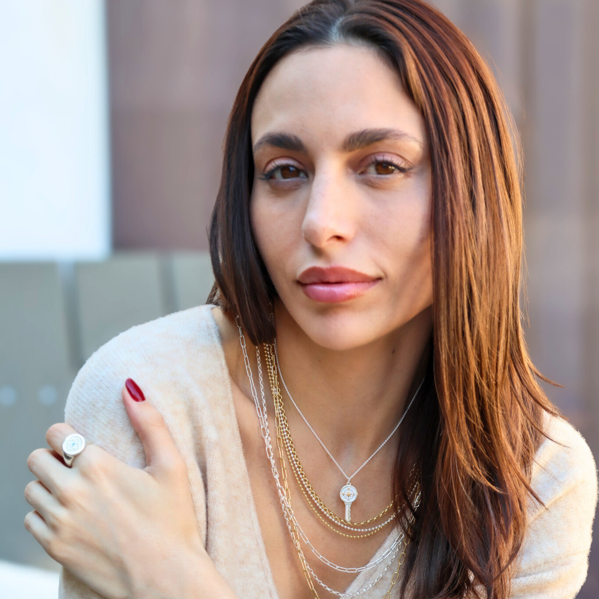 Love Key Necklace Compass Rose - 8