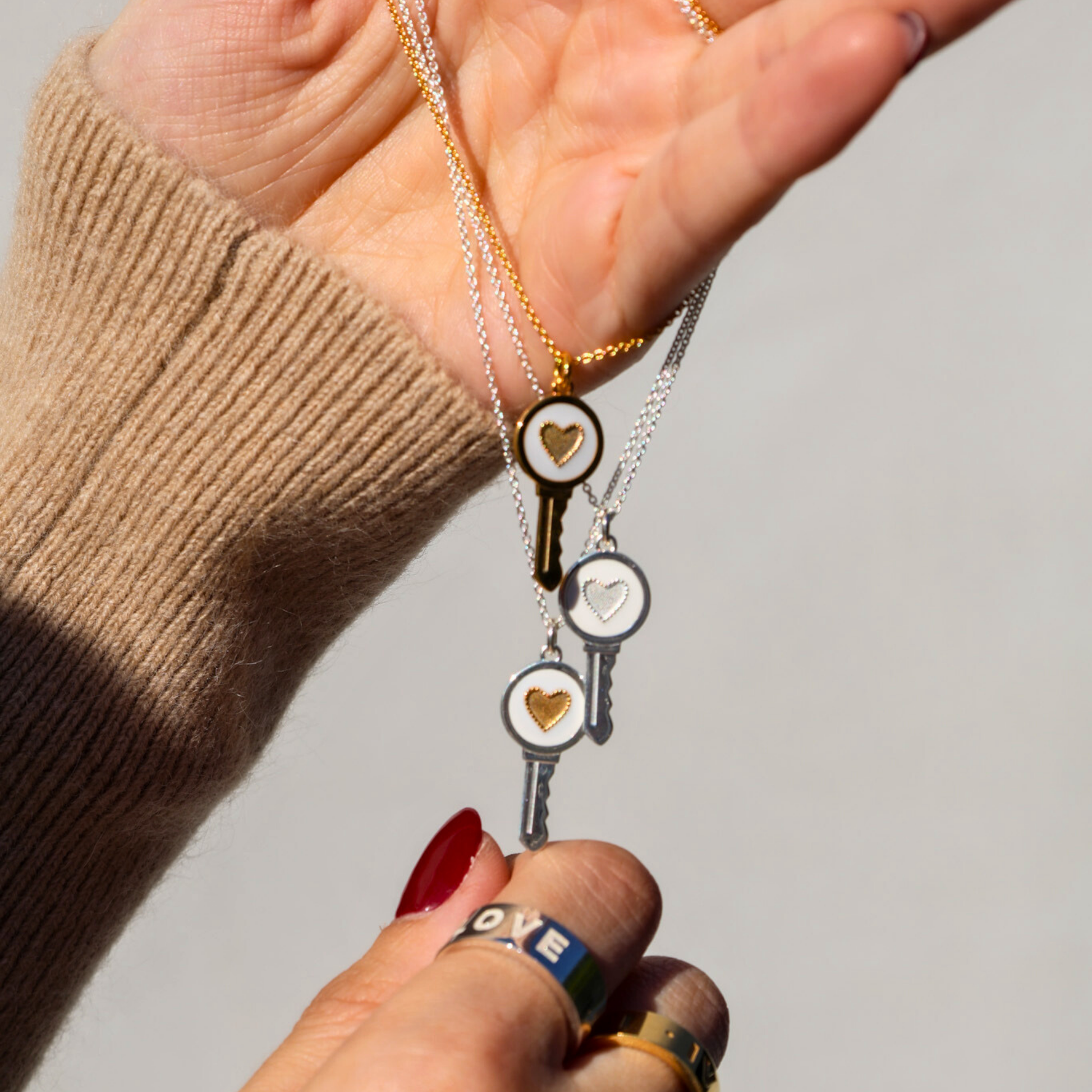 Love Key Necklace Heart - 8