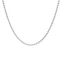 Silver chain necklace on a white background