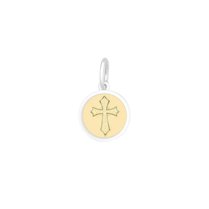 Gold and silver cross pendant on a white background - 6