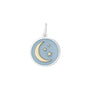Moon stars gold pendant pale blue small lola company