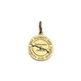 Gold pendant with 'north pole official' text on a white background