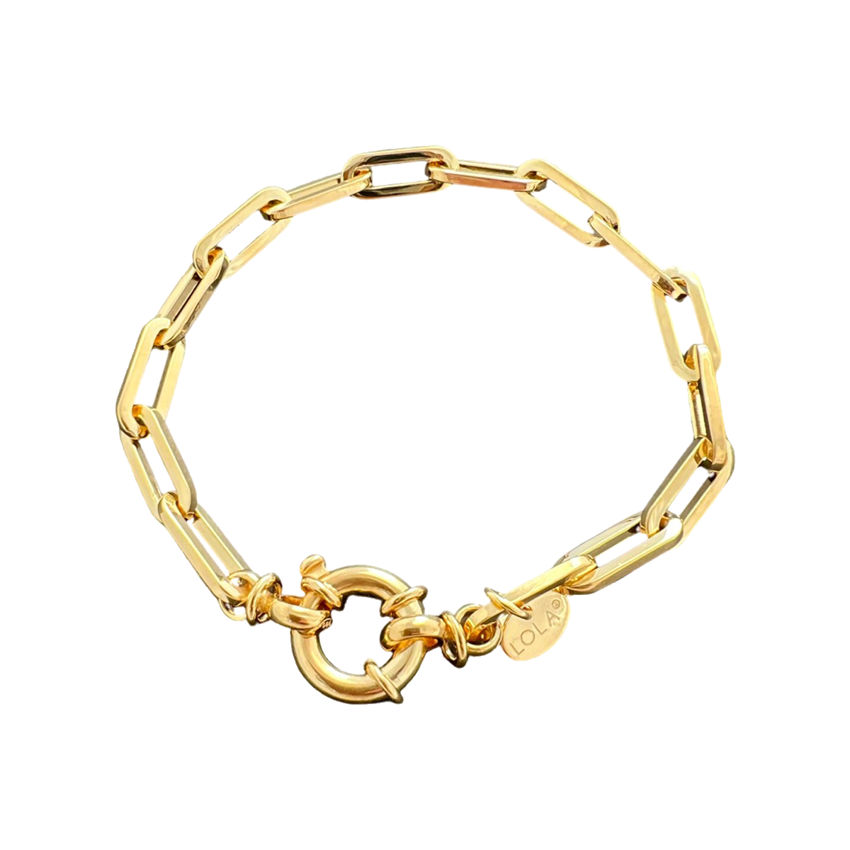Gold chain bracelet on a white background - 2